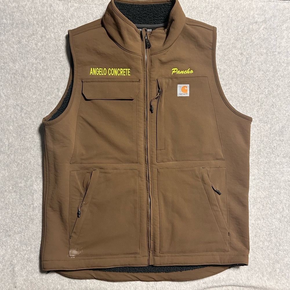 Carhartt Super Dux Rain Defender Vest Mens Medium Relaxed Fit Brown Full Zip
